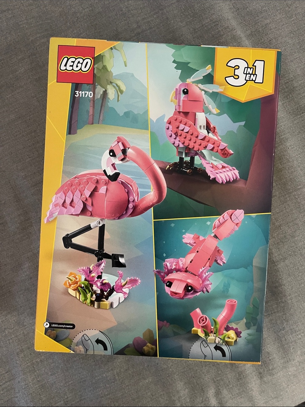 Lego Creator 3 in 1: Pink Flamingo, Cockatoo, Axolotl (31170) - Picture 5 of 5